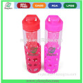 550ml flip top plastic clear drinking water and fruit infuser bottle with silicone